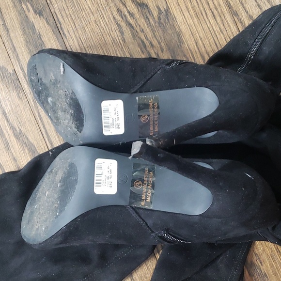 Suede Like Over the Knee Open Toe Boots - Picture 9 of 11